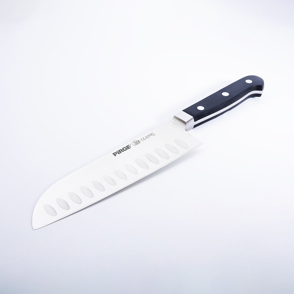 PRG CLASSIC SANTOKU BIÇAĞI OLUKLU 18 CM SİYAH