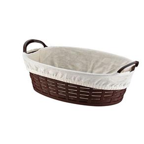 Hasır Desenli Ekmek Sepeti Oval 28 CM Bez Kaplamalı