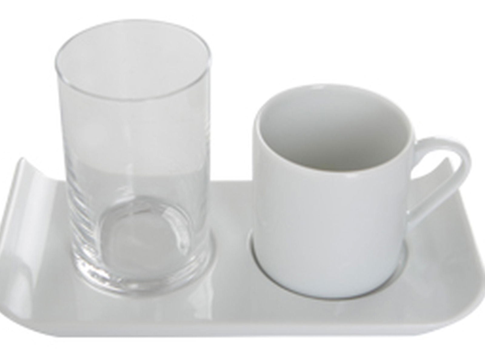 PORLAND WHITE 3-PIECE SINGLE SERVING COFFEE AND SERVING SET