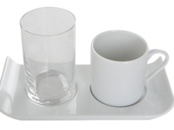 PORLAND WHITE 3-PIECE SINGLE SERVING COFFEE AND SERVING SET
