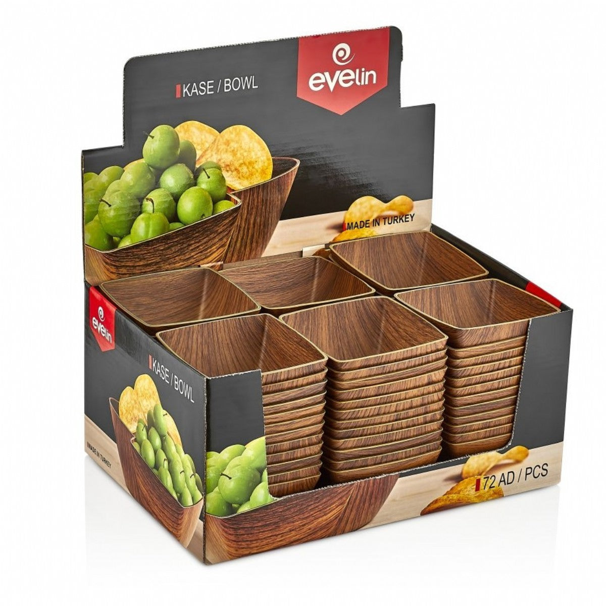 EVELİN SMALL KARE KASE 36 Lİ DISPLAYBOX  12X12X6 CM