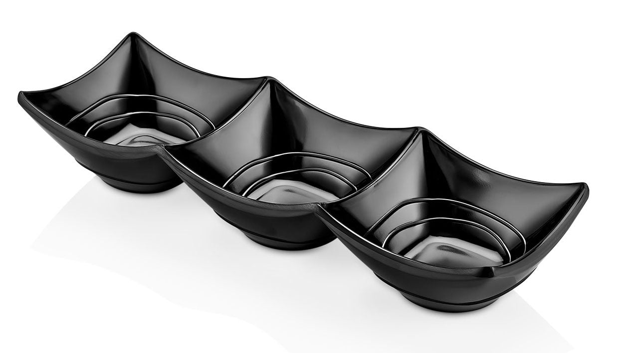 FORMEL 3 GÖZLÜ SOSLUK 24X8CM-H:4CM SİYAH