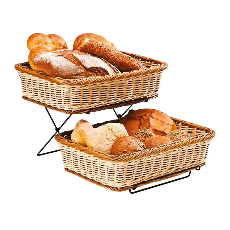 2 KATLI TELLİ STANDLI HASIR SEPET